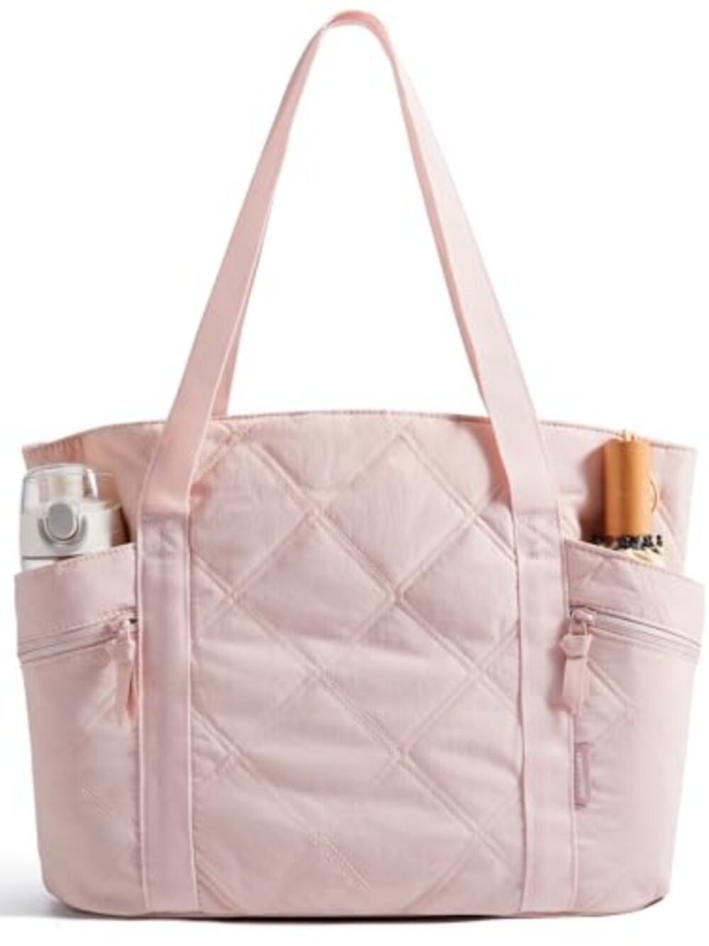 Quilted Puffer Tote Bag Large 24L Zipper Laptop Travel Work Gym Handbag